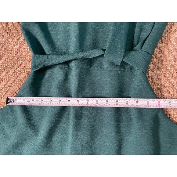 ASOS Warehouse. Green EU sz 8 shortsleeve belted midi dress mod minimalist - Picture 7 of 8